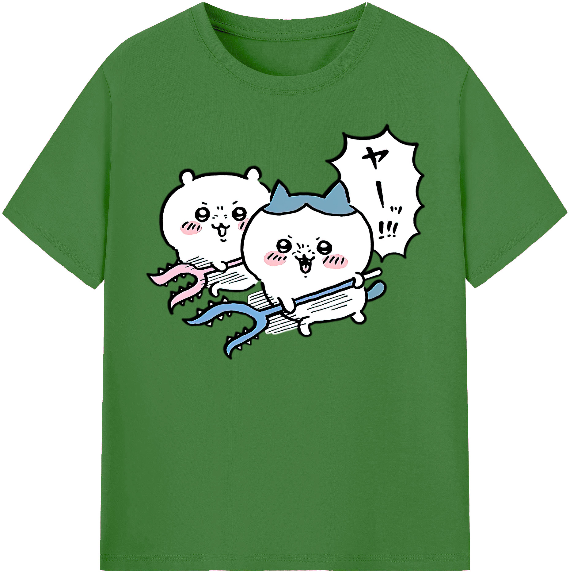 （画像用） ちいかわ ハチワレ Chii-kawa hachiware レディースカジュアルプリントTシャツ（綿100％）